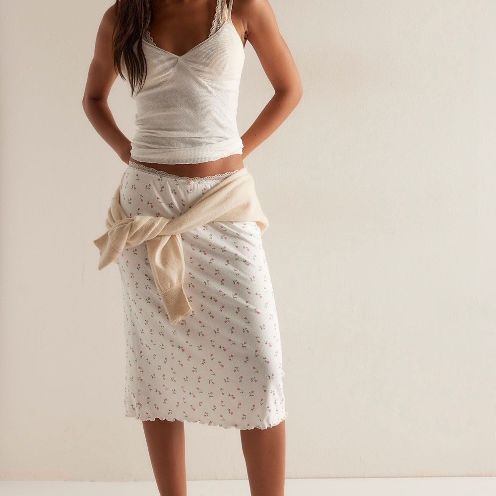 Free People x Love & Lemons Elliana Midi Skirt Medium NWT